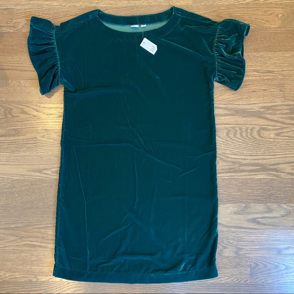 Gap - velvet green shift dress